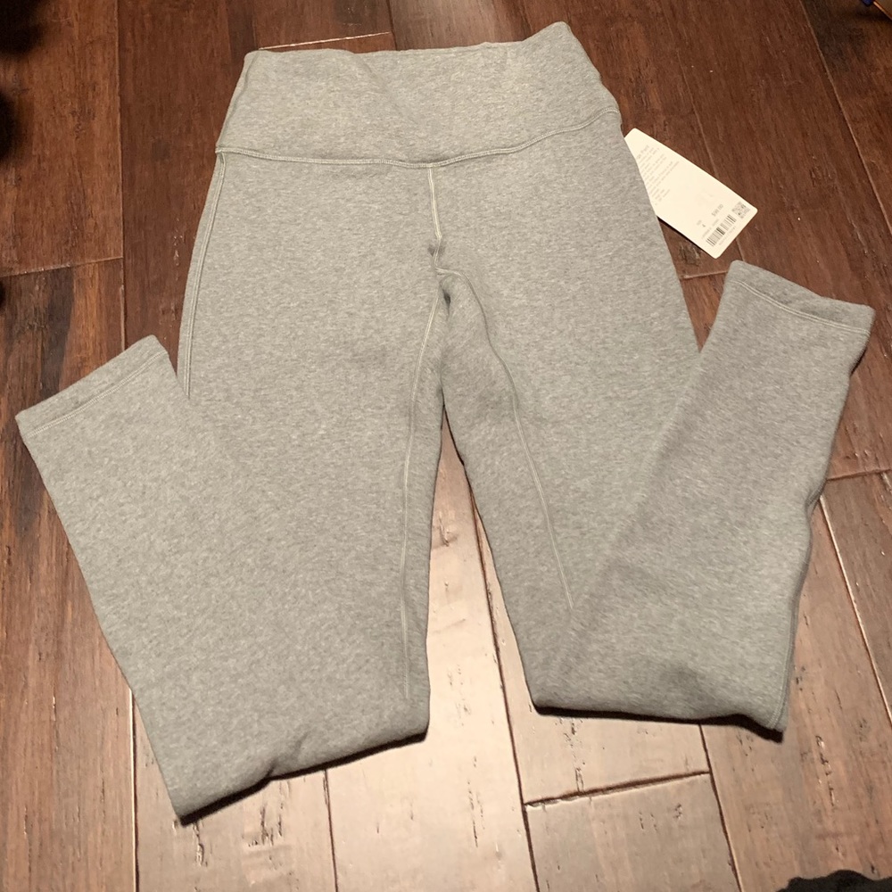 Lululemon Wunder Grey cotton fleece Lounge Pant 4
